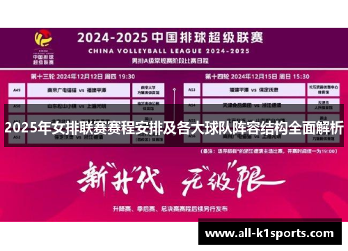 2025年女排联赛赛程安排及各大球队阵容结构全面解析